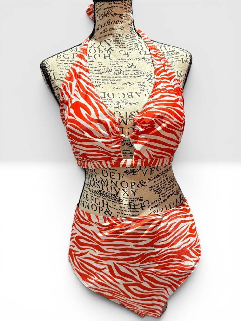 NWT Cupshe Orange Zebra Print Bikini Set – Size XL